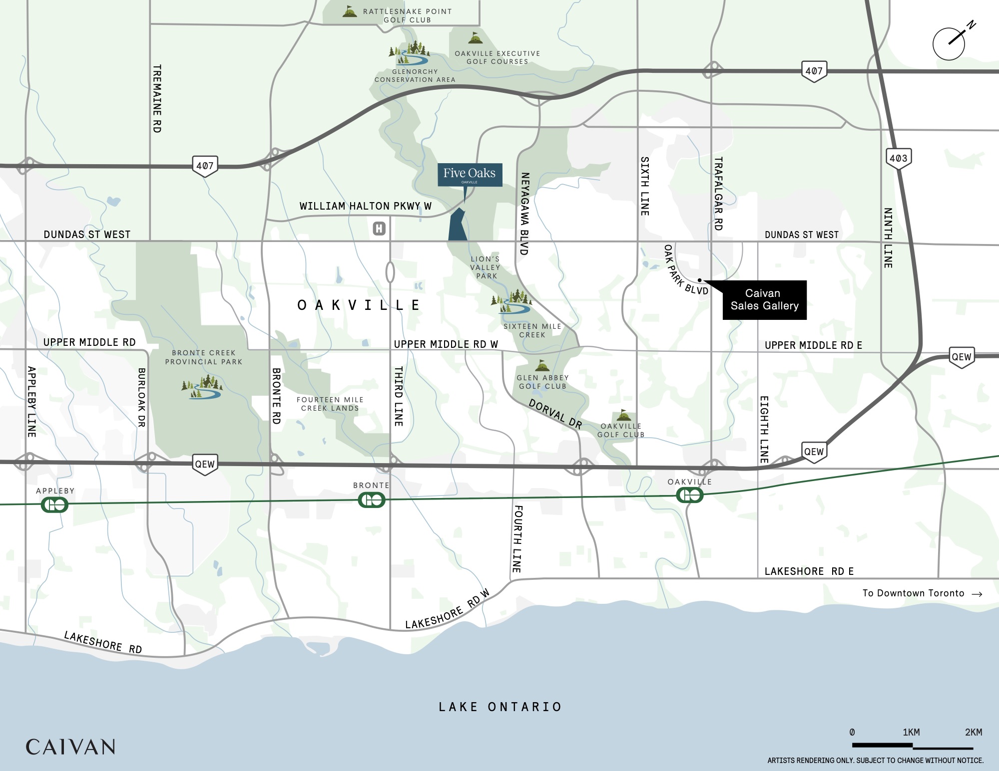 Five Oaks key map